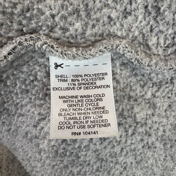 KOPPEN  Size M Mens 1/4 Zip Mock Pullover Sweater Fleece Long Sleeve Gray - Picture 6 of 7